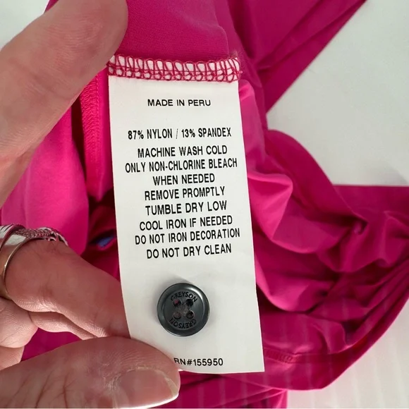 Greyson Men's Large Cayuse Barbie Core Pink Glasseye Short Sleeve Polo NWT - Picture 5 of 8